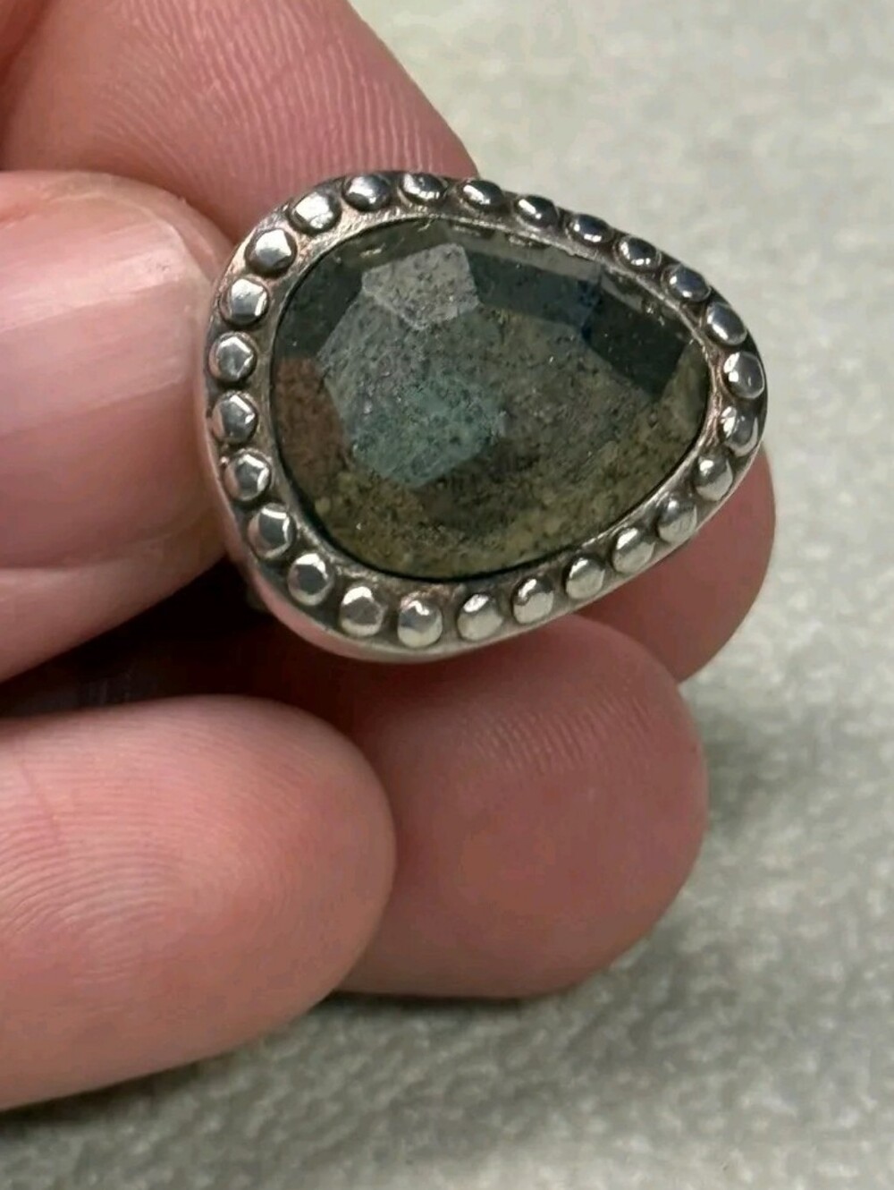 Silpada Sterling Silver Pyrite Ring SZ 8